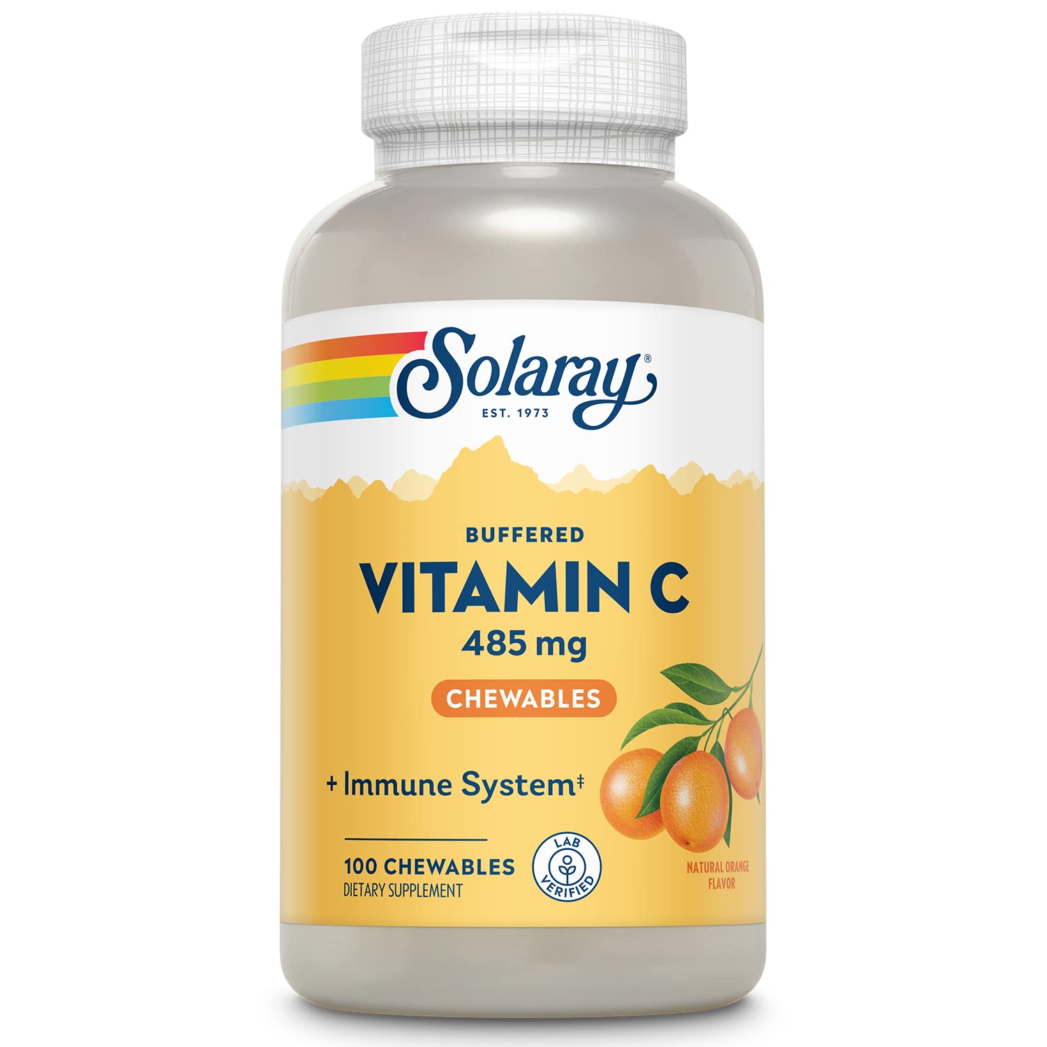 SOLARAY Chewable Vitamin C 485mg front view
