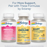 SOLARAY Choline 500mg vegan capsules on a wooden table
