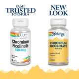 SOLARAY Chromium Picolinate supplement bottle with label details