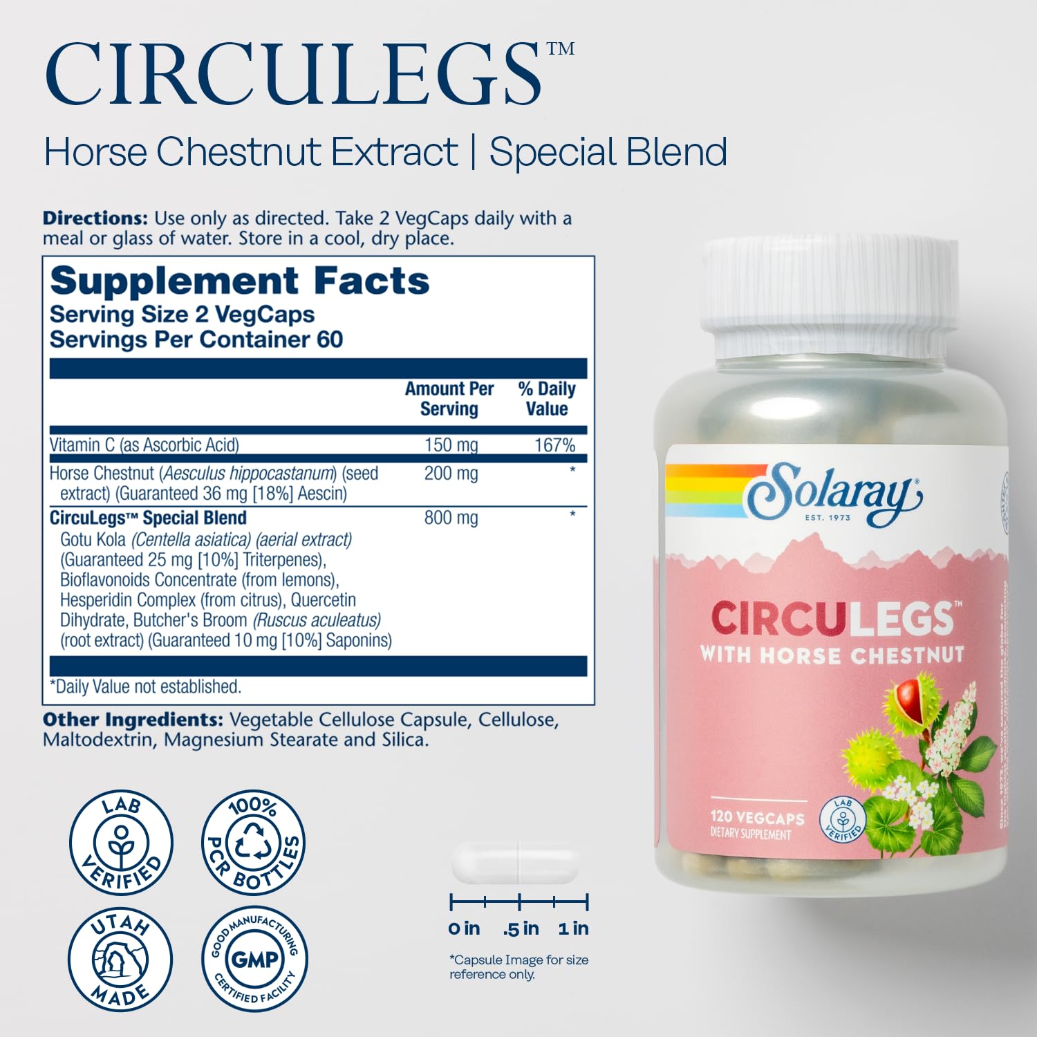 SOLARAY CircuLegs capsules in a clear dish