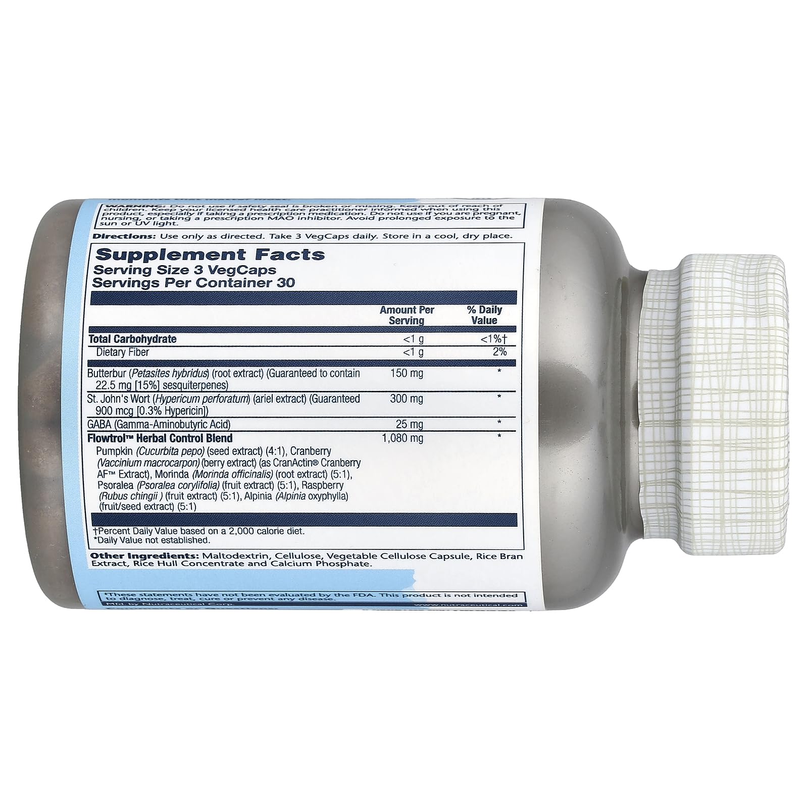 SOLARAY Continence Max 90 VCapsules side view with packaging