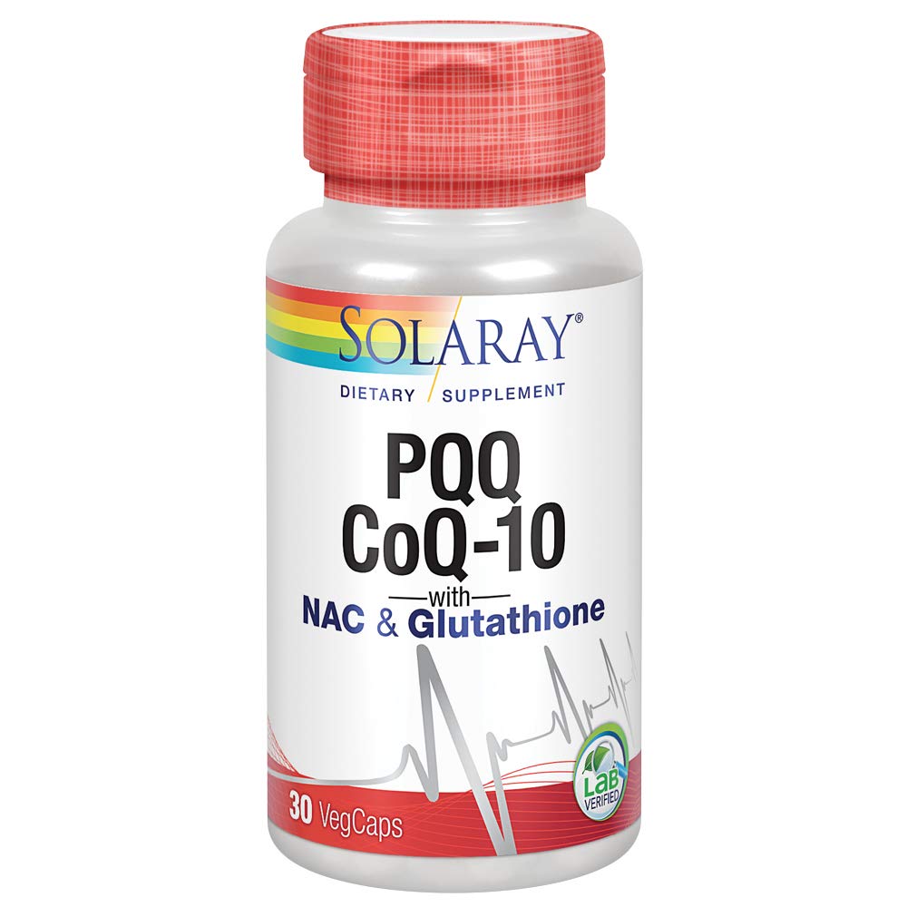 SOLARAY CoQ10 Supplement bottle front view with 60 capsules