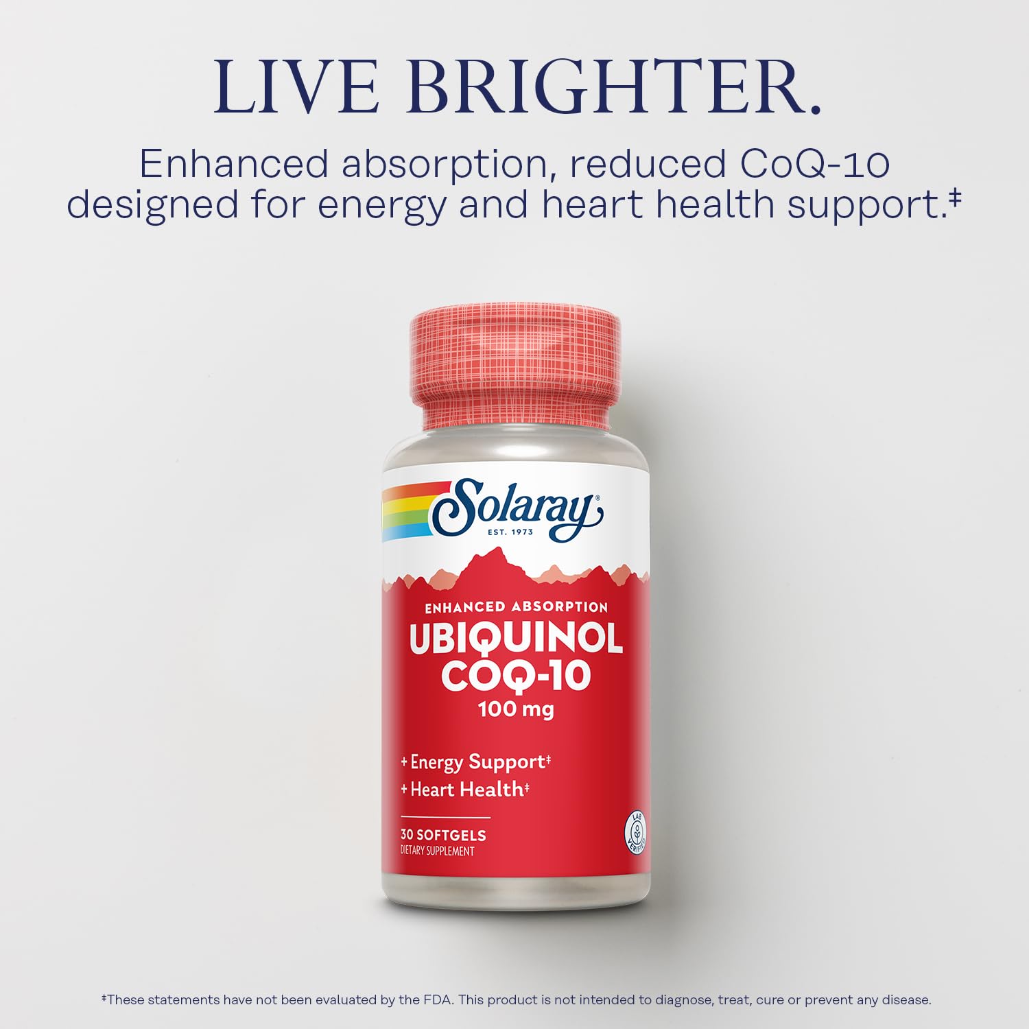 SOLARAY CoQ10 Ubiquinol Capsules packaging