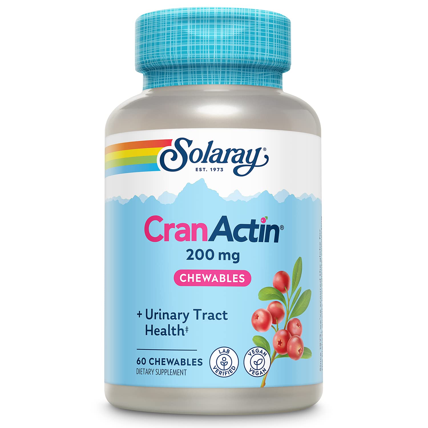 SOLARAY Cranberry Chewable Supplement front view packaging