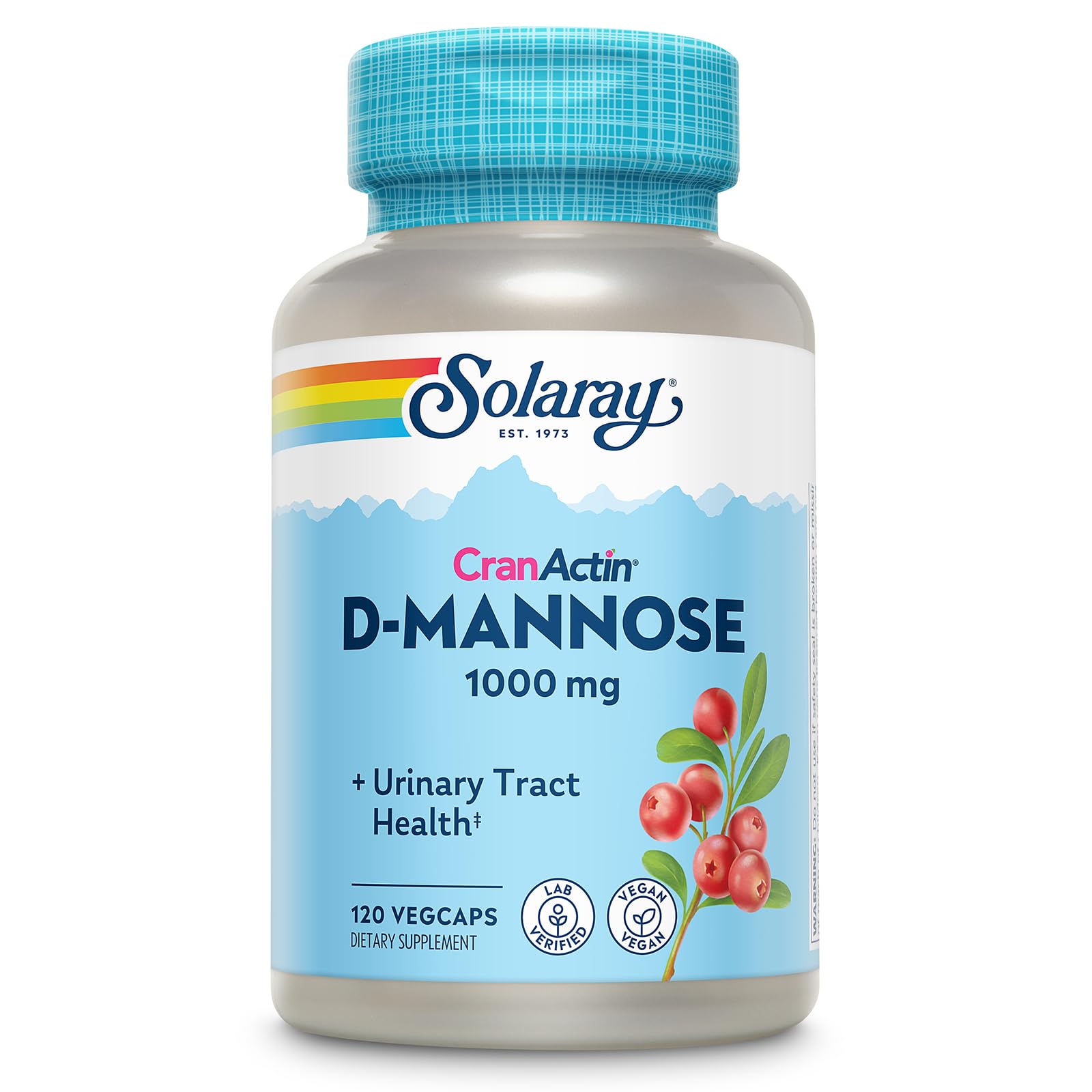 SOLARAY Cranberry D-Mannose Supplement bottle front view