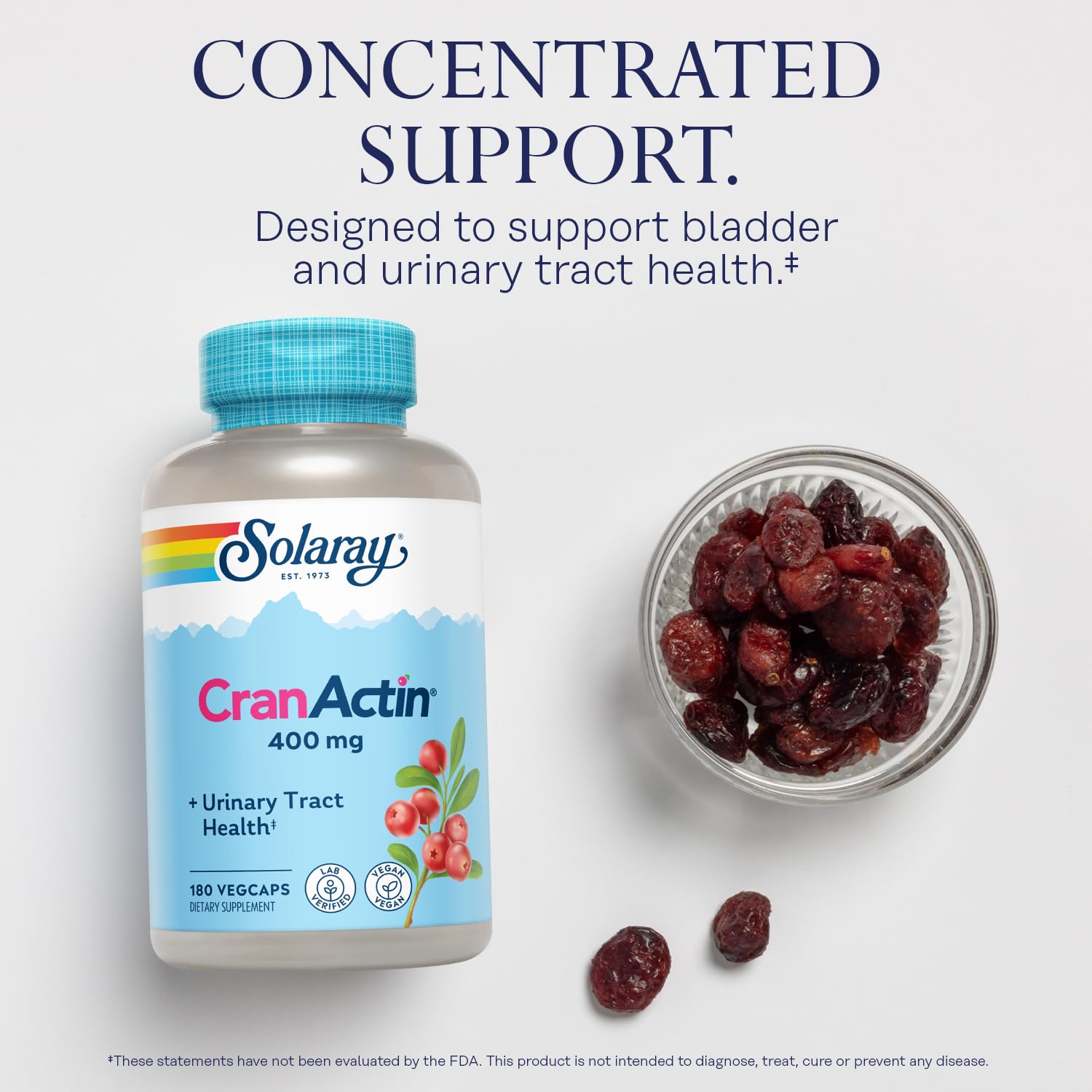 SOLARAY Cranberry Dietary Supplement 172g capsule close-up