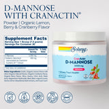 SOLARAY D-Mannose Cranberry Supplement packaging side view