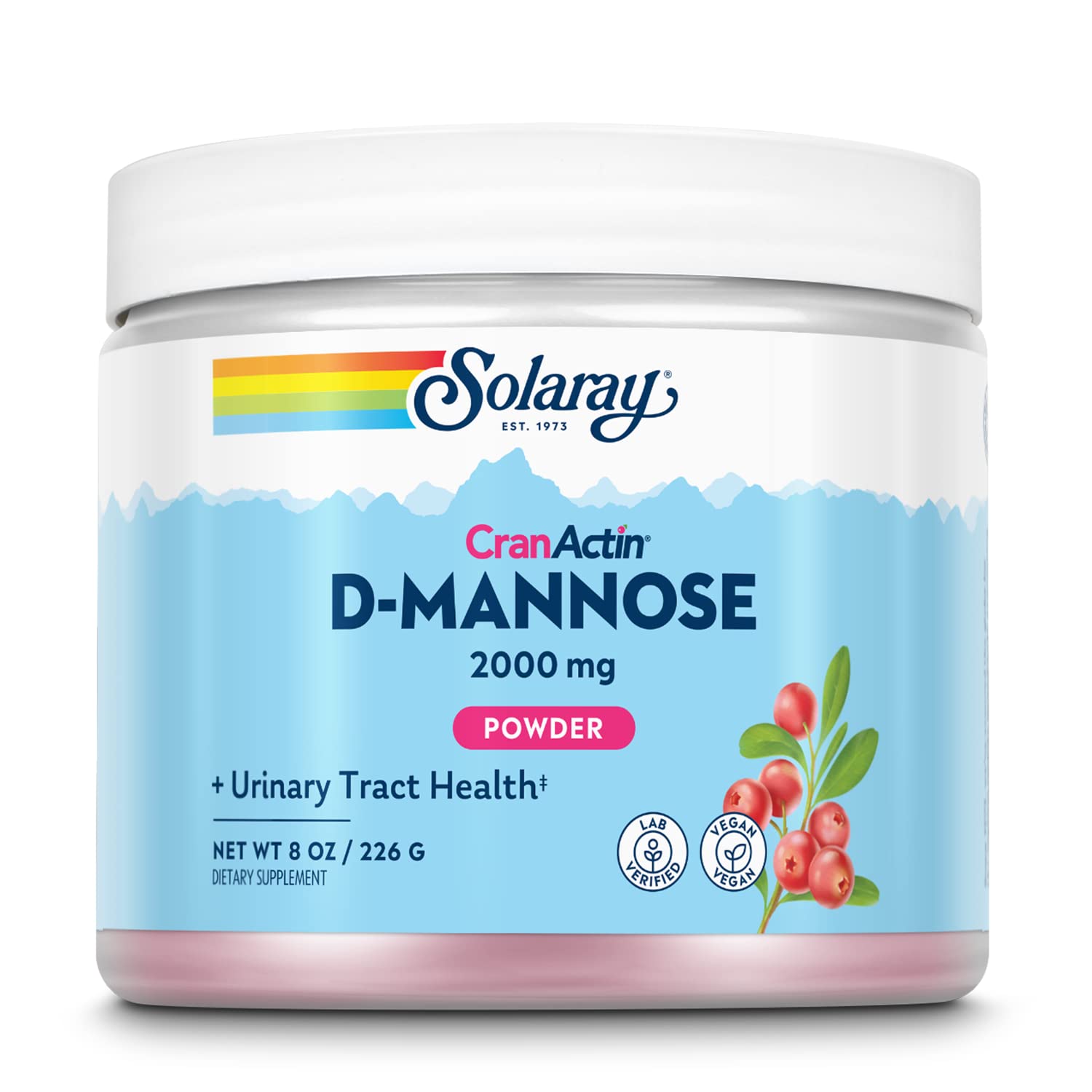 SOLARAY D-Mannose Cranberry Supplement powder front view