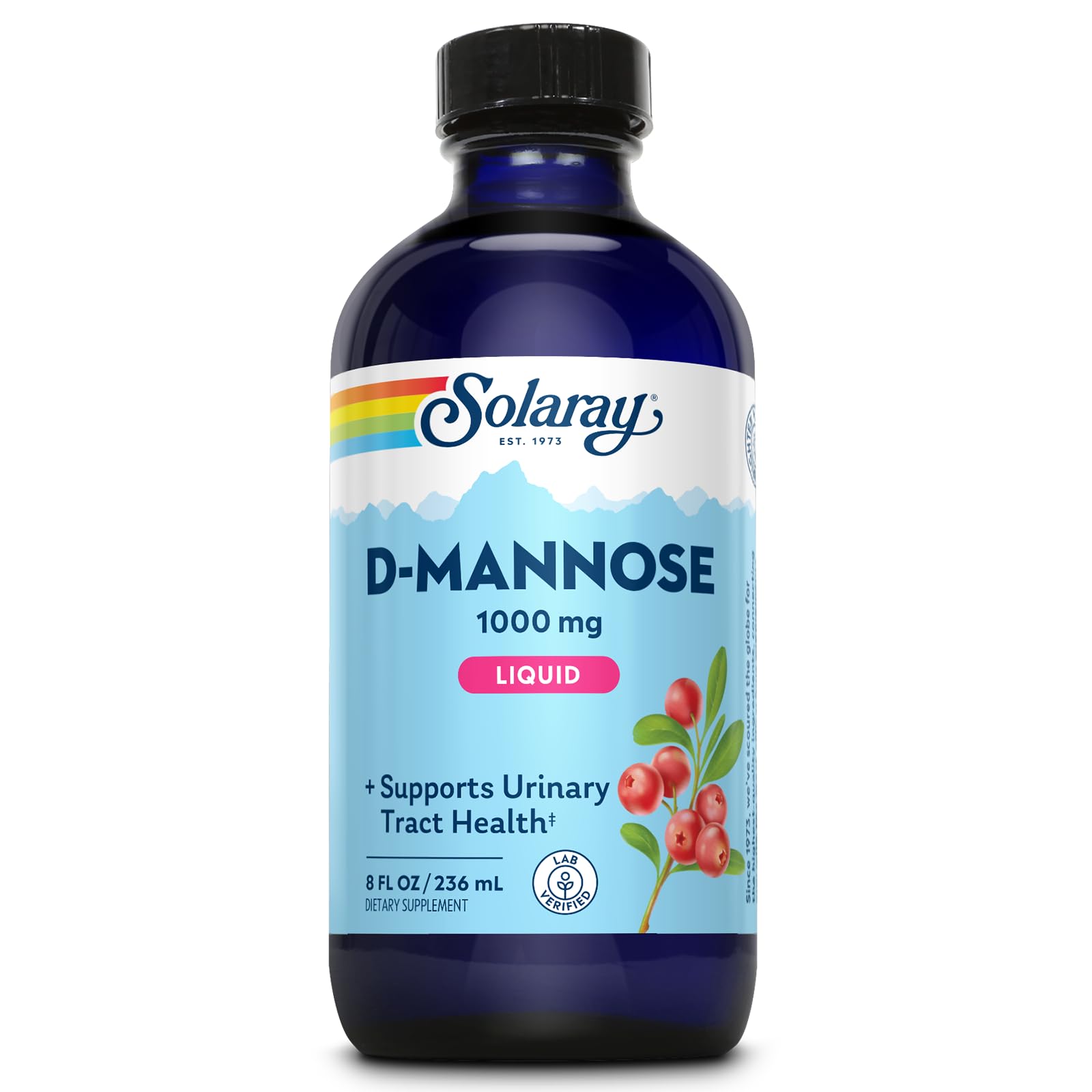 SOLARAY D-Mannose Liquid Supplement front view bottle