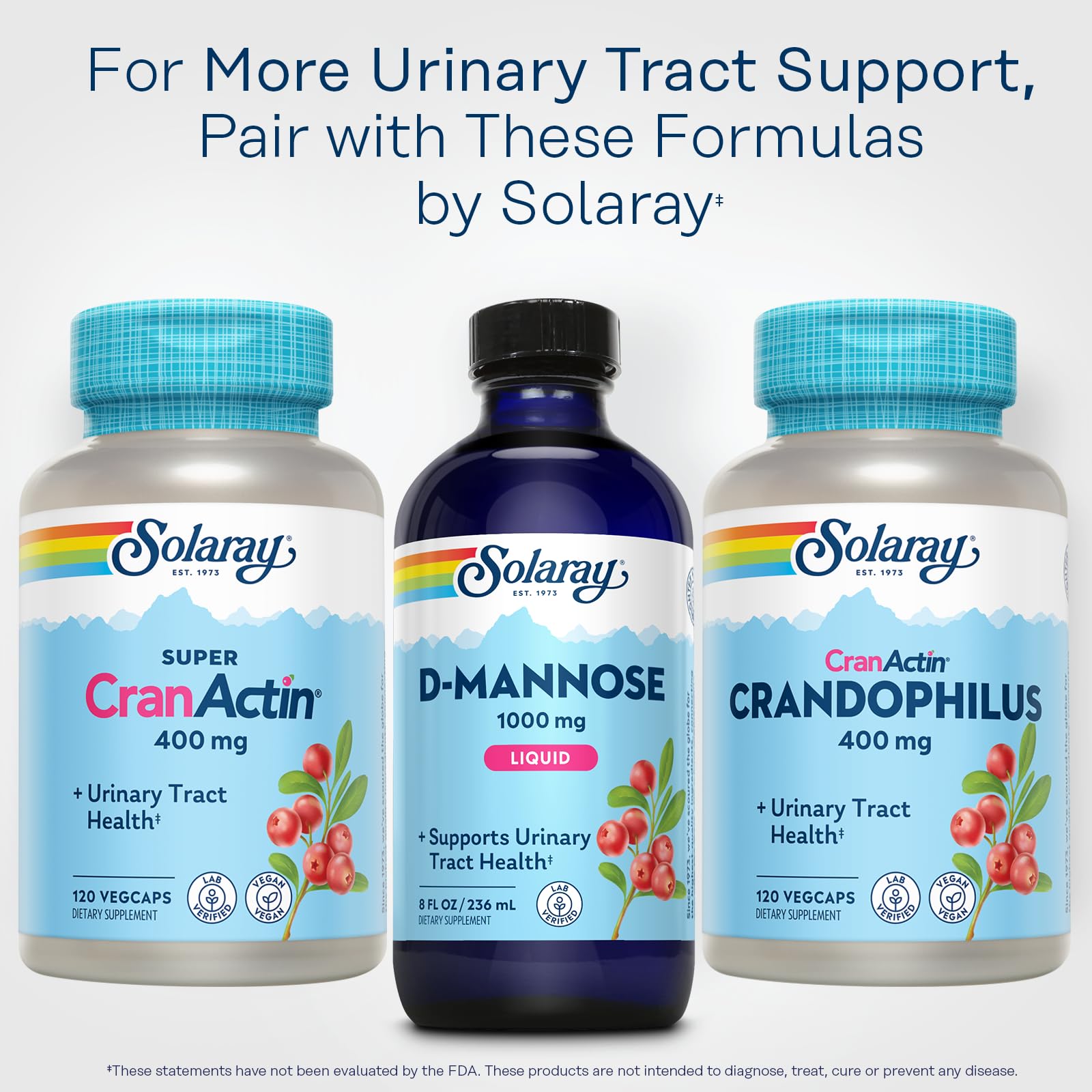 SOLARAY D-Mannose Liquid Supplement packaging dimensions