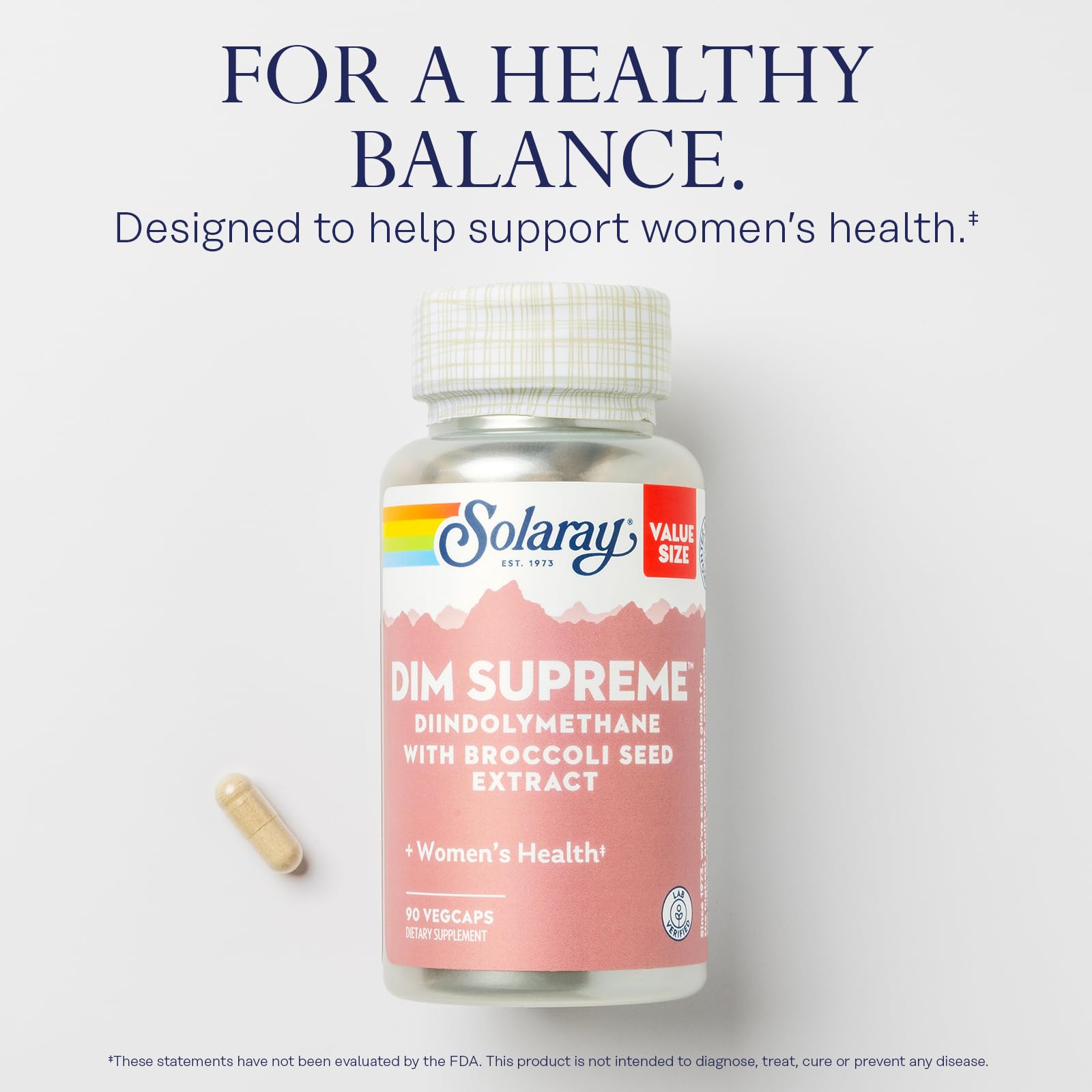 SOLARAY DIM Supplement 100mg bottle side view