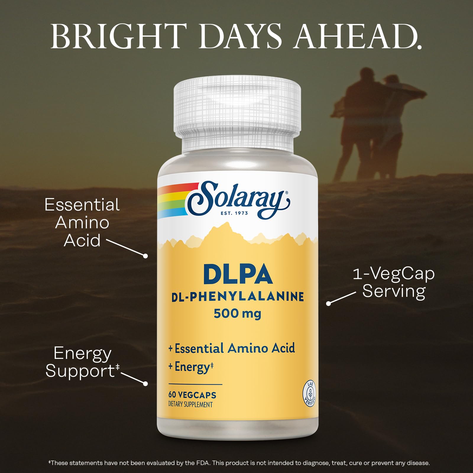 SOLARAY DL-Phenylalanine 60 Veg Capsules back view