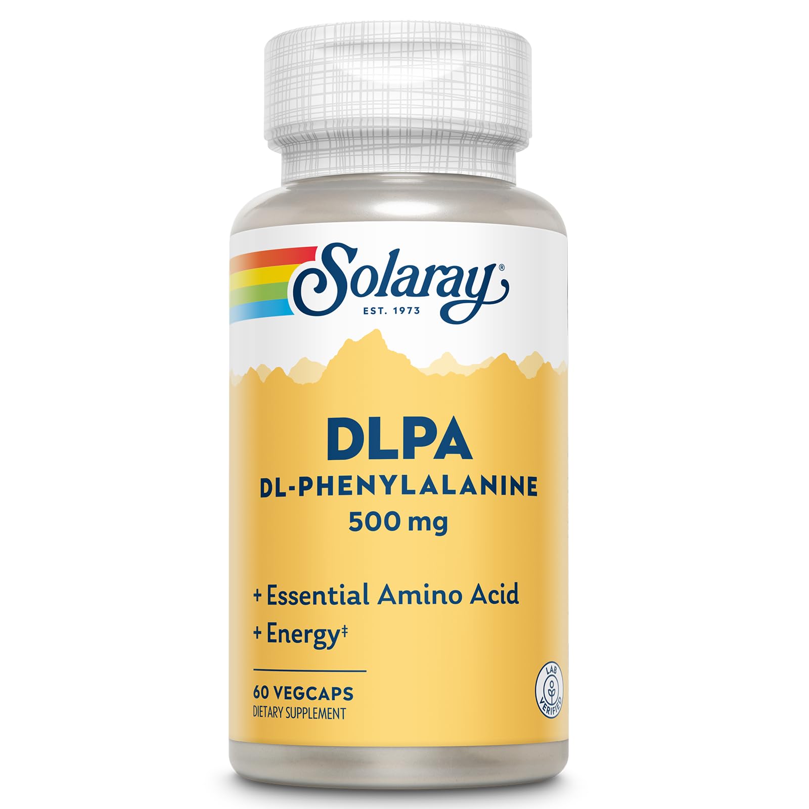 SOLARAY DL-Phenylalanine 60 Veg Capsules front view