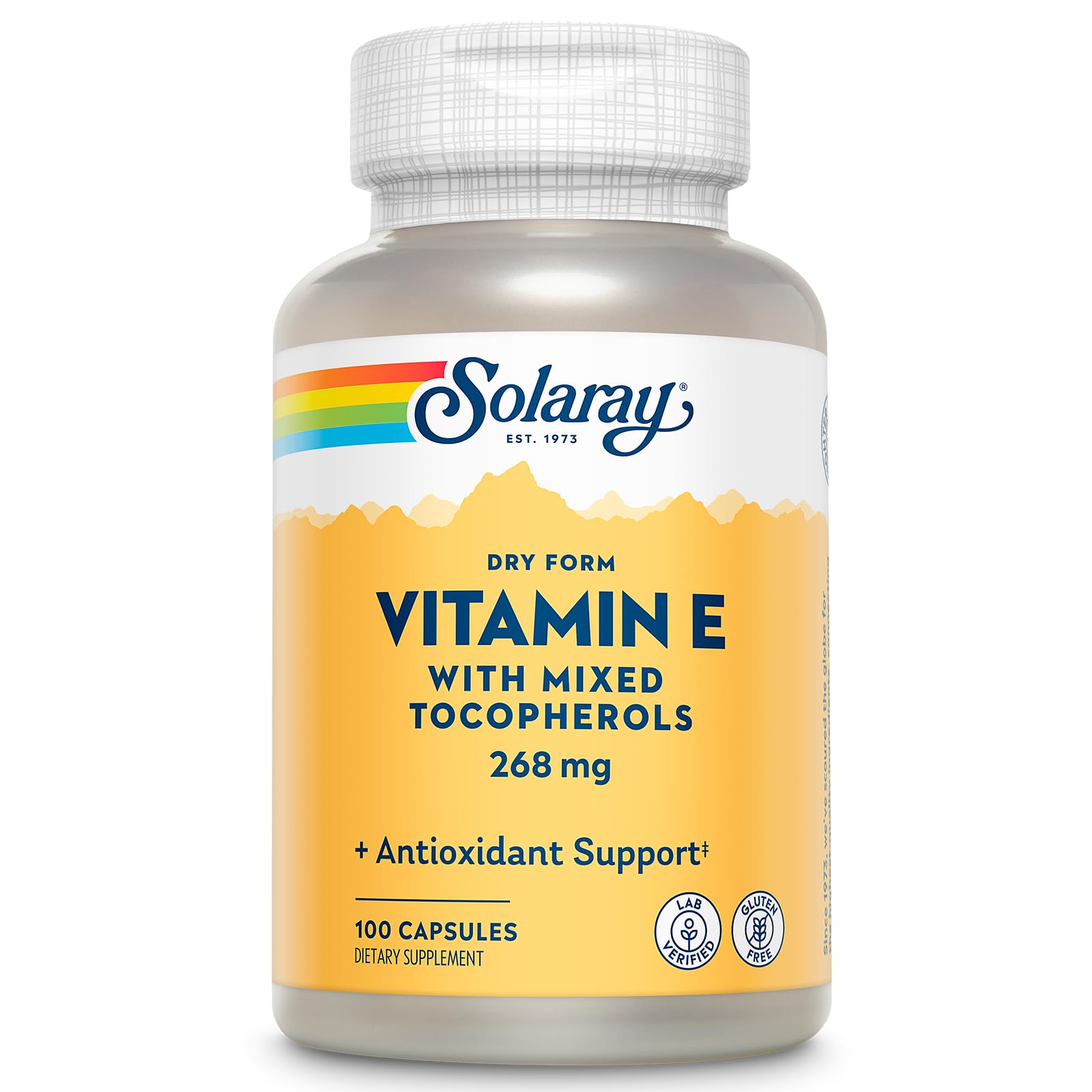SOLARAY Dry Vitamin E Capsules 400 IU front view