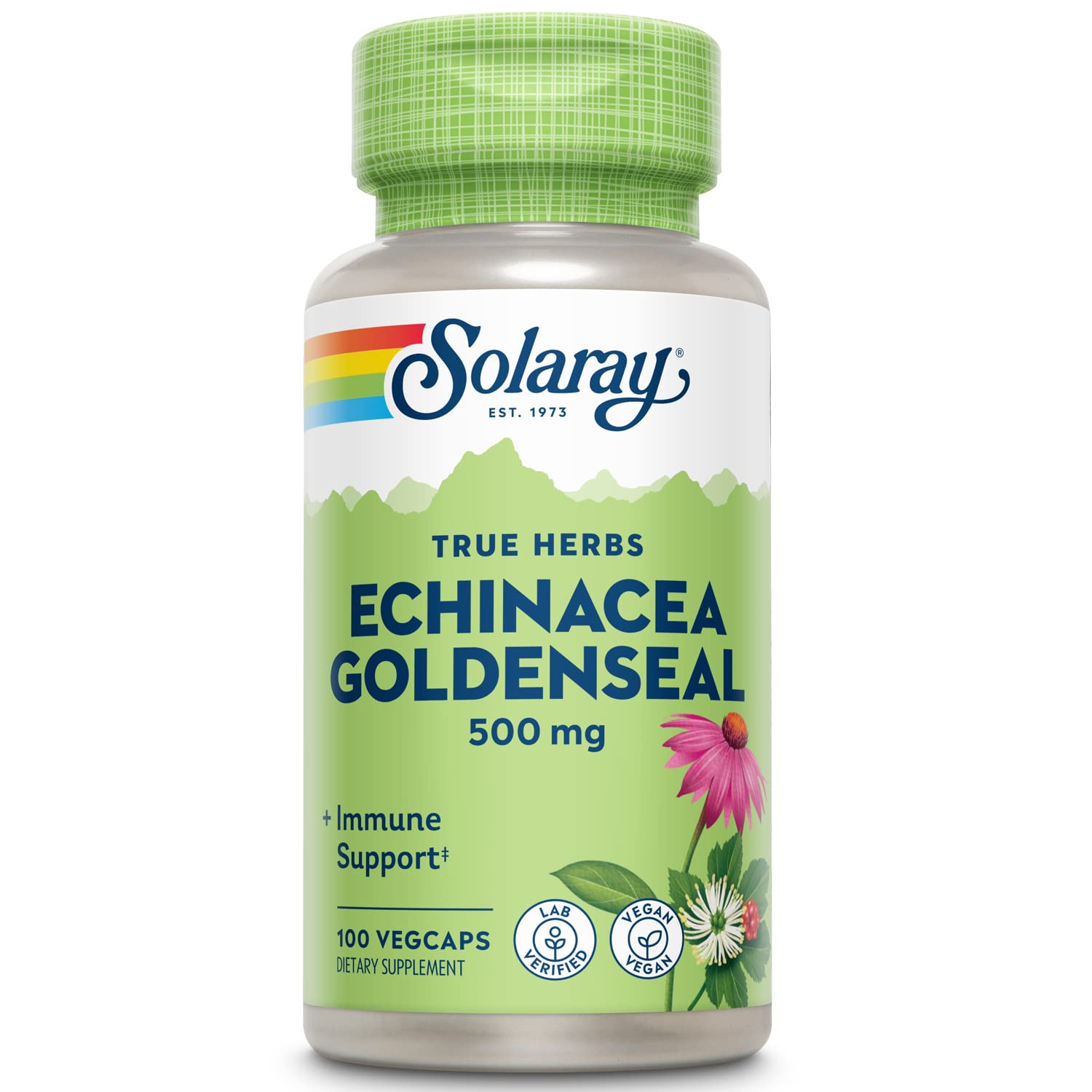 SOLARAY Echinacea & Goldenseal Herbal Supplement front view