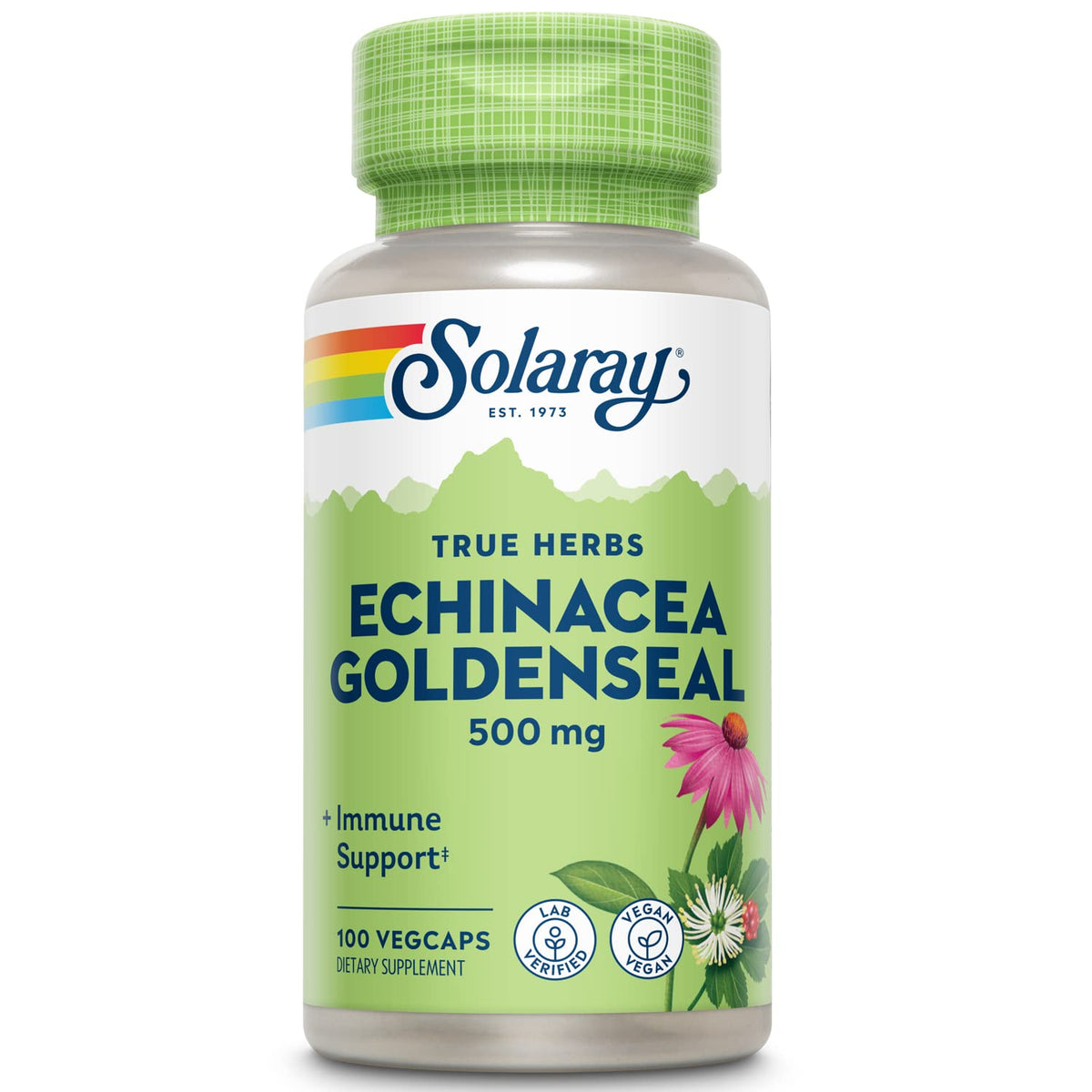 SOLARAY Echinacea & Goldenseal Herbal Supplement front view
