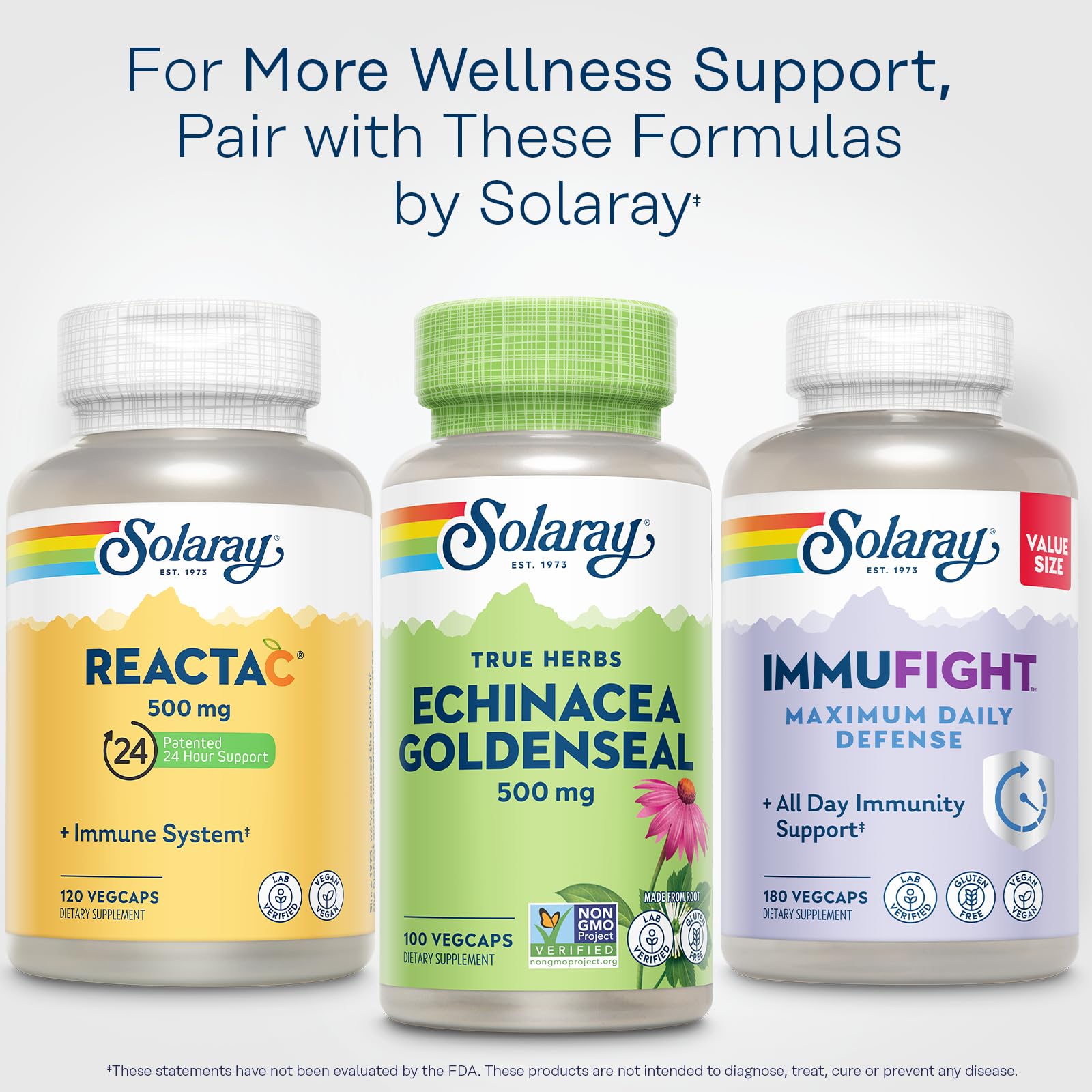 SOLARAY Echinacea & Goldenseal Herbal Supplement packaging