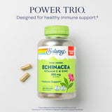 SOLARAY Echinacea with Vitamin C & Zinc 850mg capsules back view