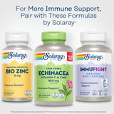 SOLARAY Echinacea with Vitamin C & Zinc 850mg capsules on a wooden surface