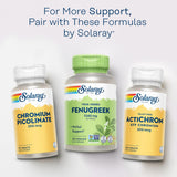 SOLARAY Fenugreek Supplement on a wooden table