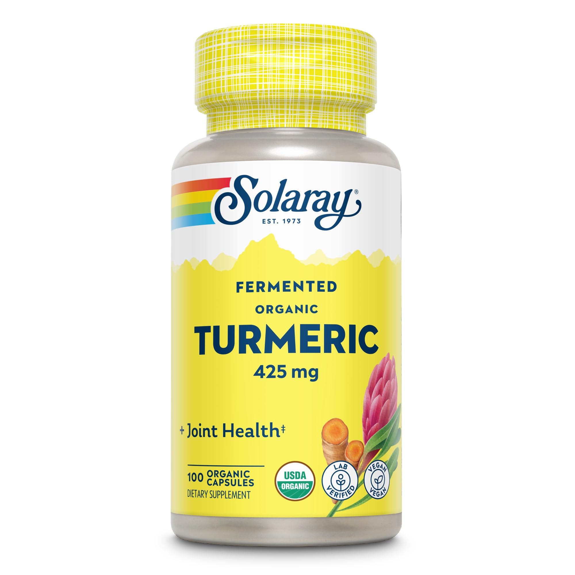 SOLARAY Fermented Turmeric Root 500mg 100 VegCaps packaging