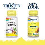 SOLARAY Fermented Turmeric Root 500mg 100 VegCaps side view