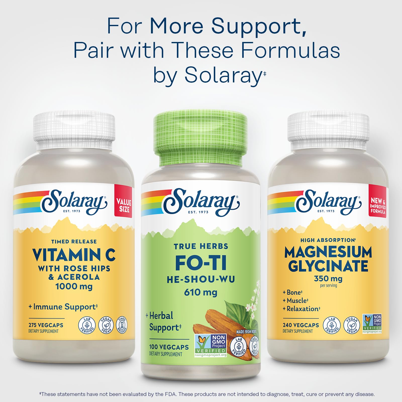 SOLARAY Fo-Ti Root capsules in a natural setting