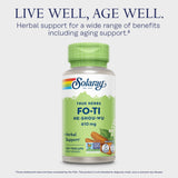 SOLARAY Fo-Ti Root capsules showing dosage details