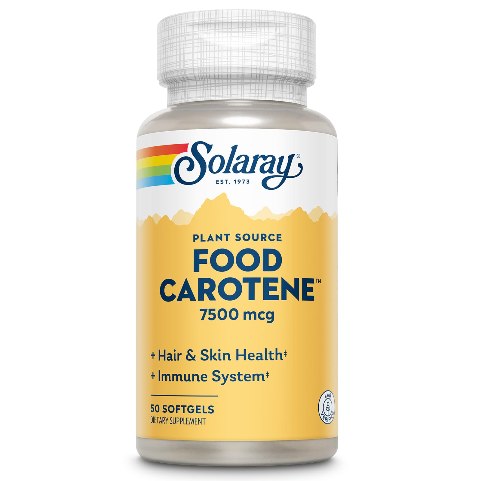 SOLARAY Food Carotene 7500 mcg Beta Carotene Softgels front view