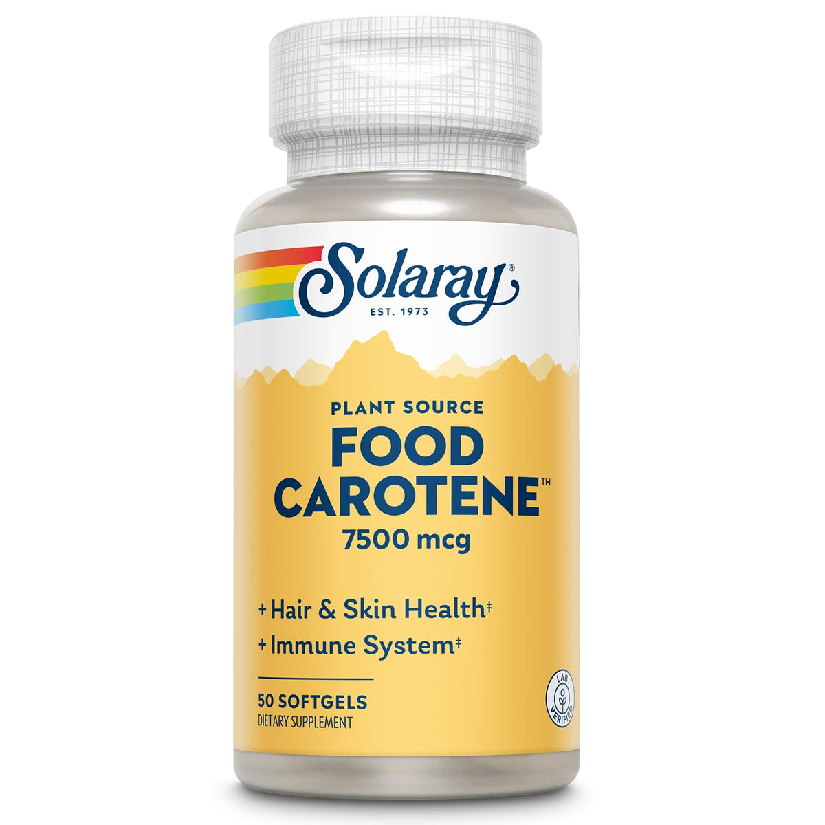 SOLARAY Food Carotene 7500 mcg Beta Carotene Softgels front view