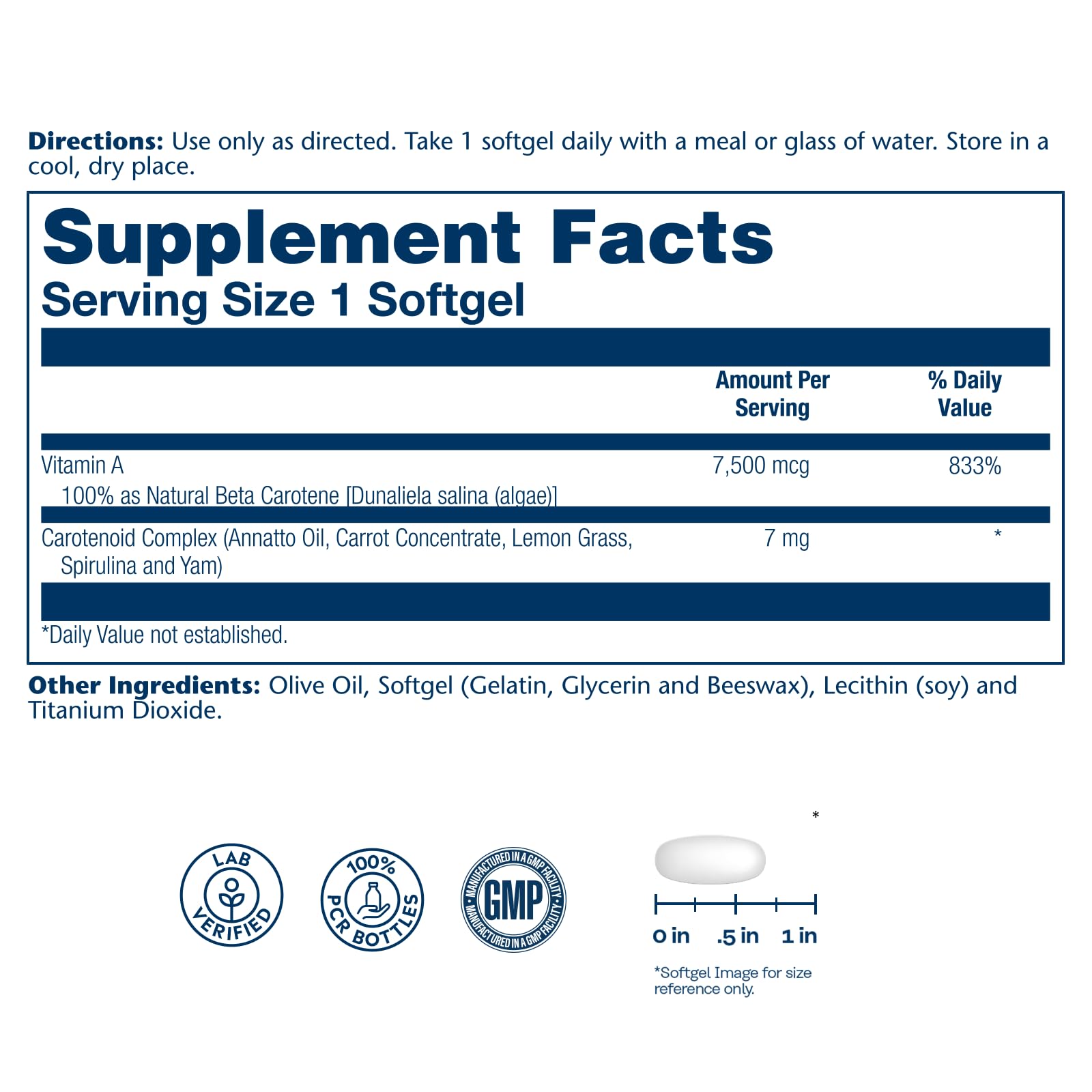 SOLARAY Food Carotene softgel bottle with label