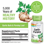SOLARAY Garlic & Parsley capsules close-up