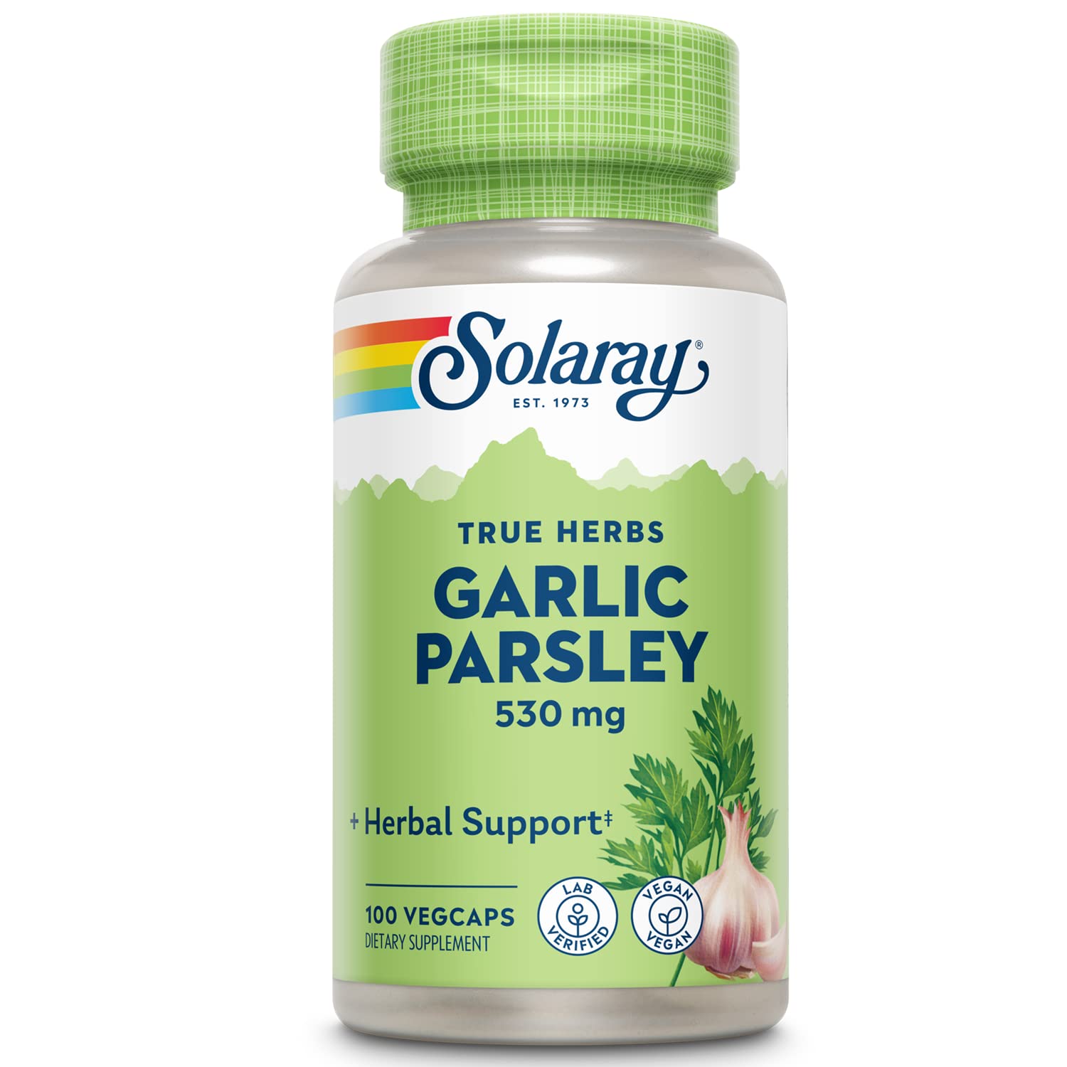 SOLARAY Garlic & Parsley Herbal Supplement front view