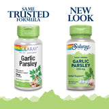 SOLARAY Garlic & Parsley supplement bottle side view