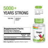 SOLARAY Ginger Root Capsules 1100mg side view