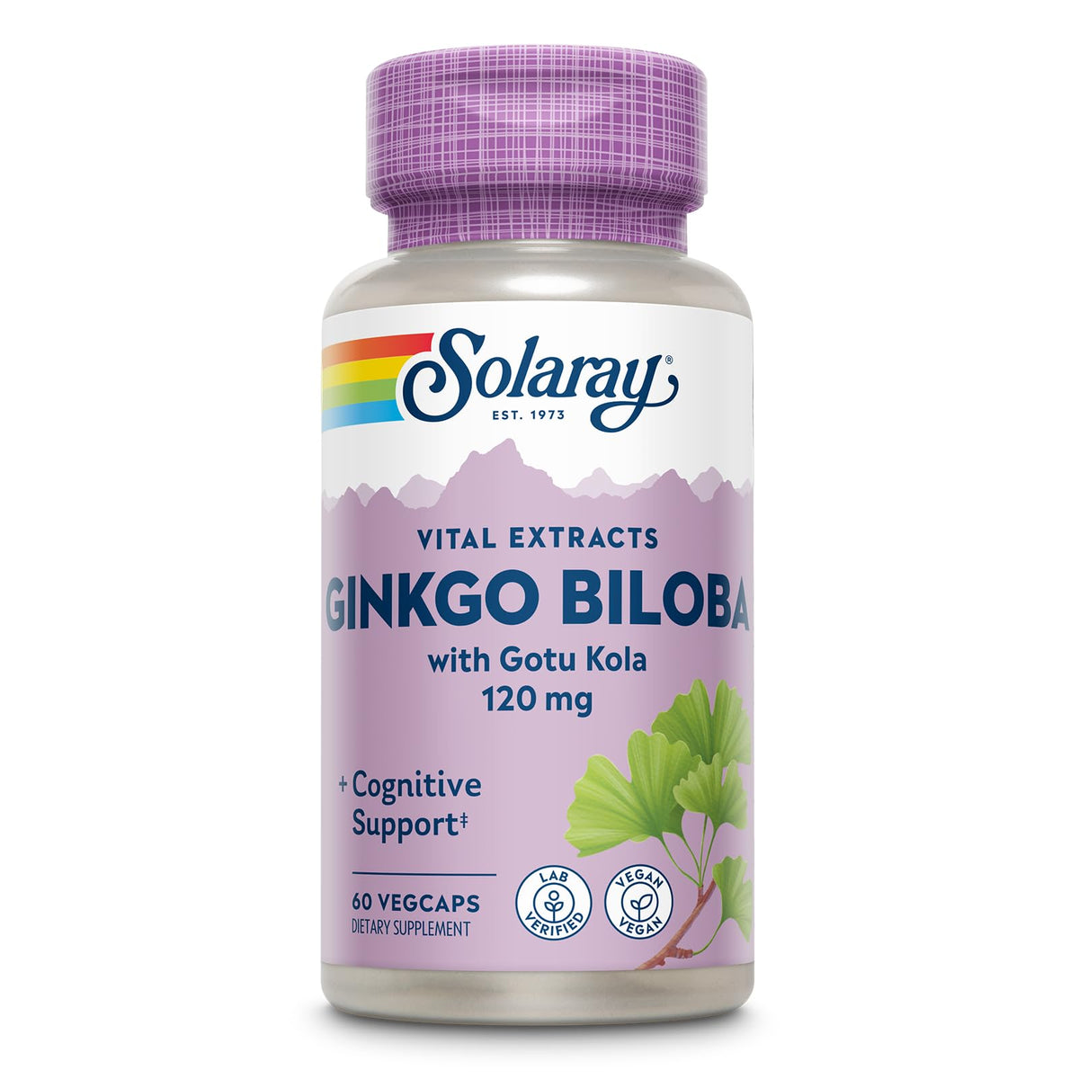 SOLARAY Ginkgo Biloba Capsules front view with packaging