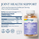 SOLARAY Glucosamine Sulfate Joint Supplement 1500mg bottle with label