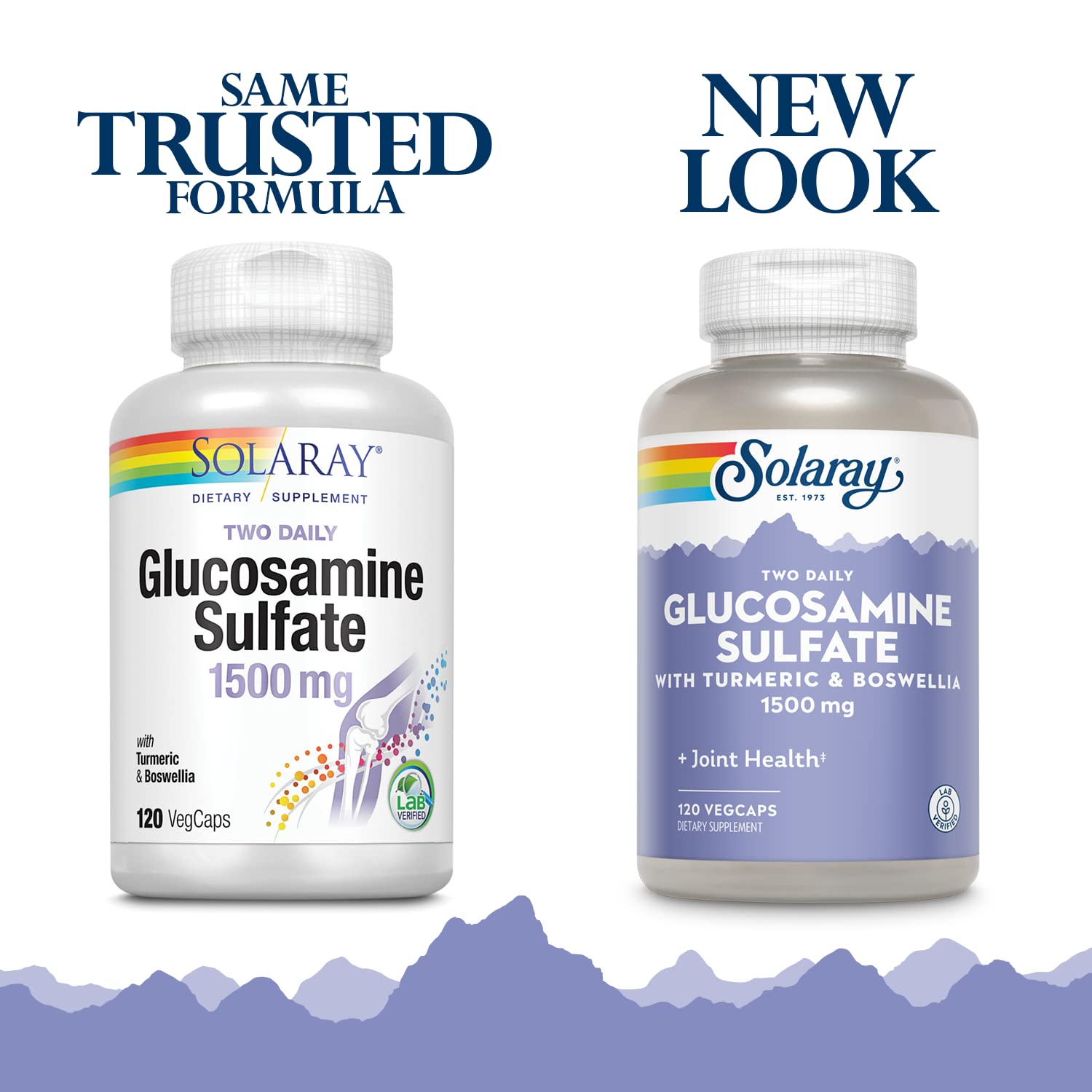 SOLARAY Glucosamine Sulfate Joint Supplement 1500mg side view