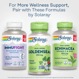 SOLARAY Goldenseal Capsules 550mg on a wooden table