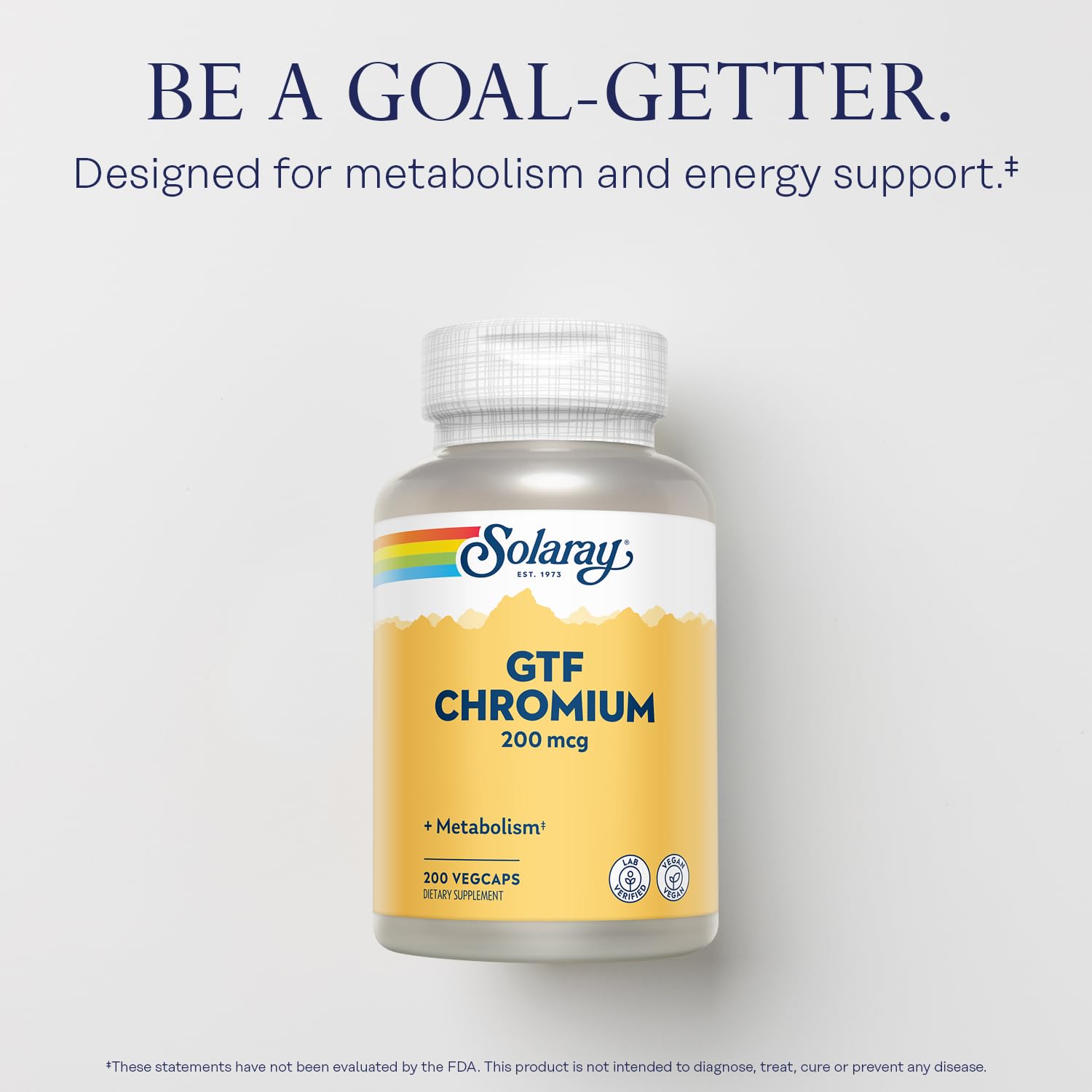 SOLARAY GTF Chromium 200mcg Supplement bottle with label