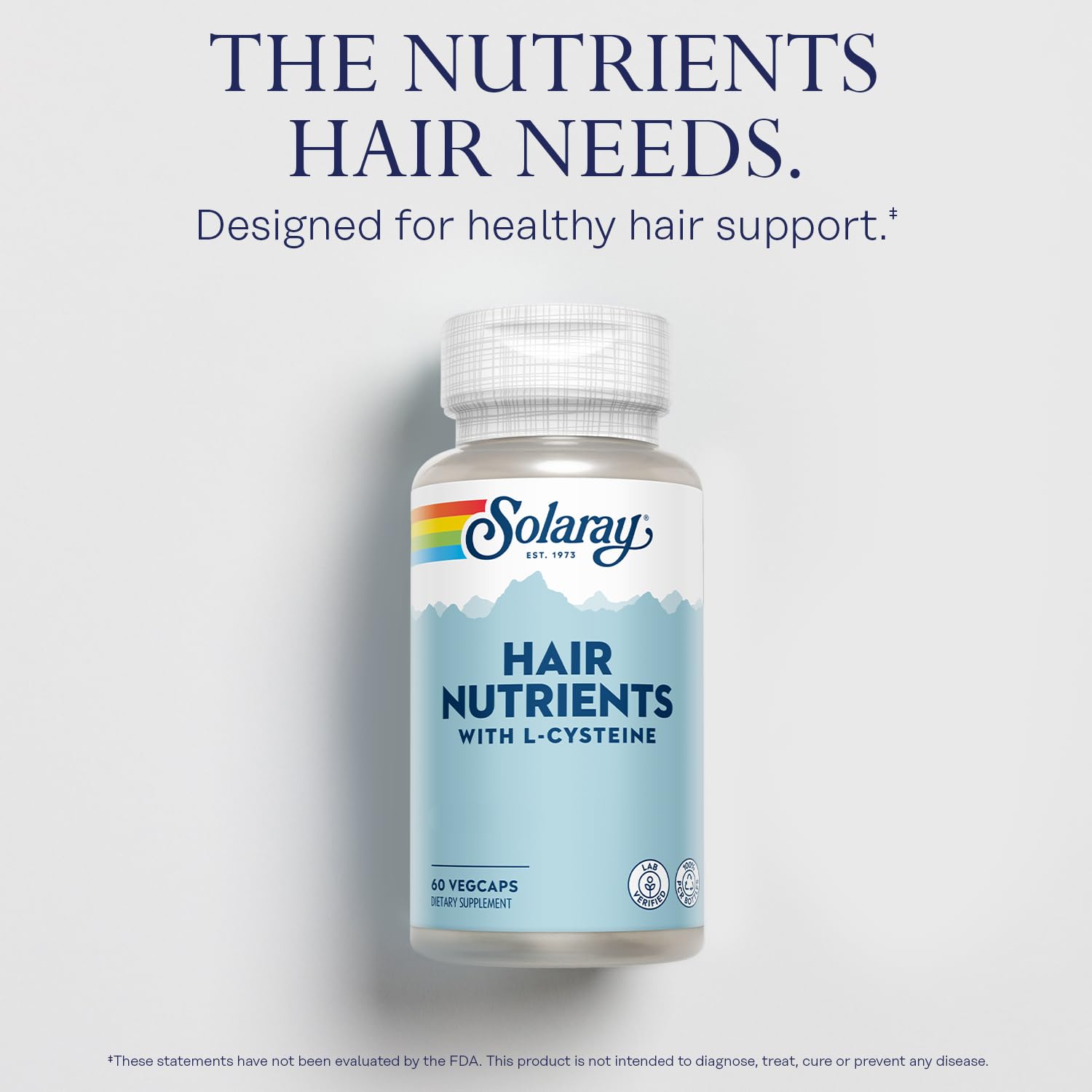 SOLARAY Hair Nutrients Biotin Supplement 1000mcg bottle with capsules