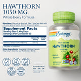 SOLARAY Hawthorn Berry Capsules 1050 mg back view