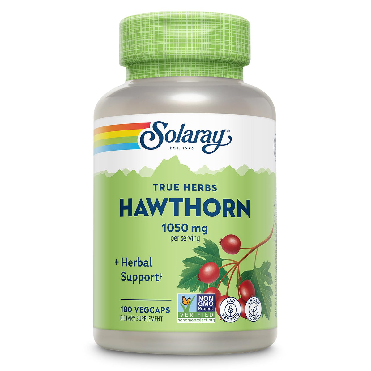 SOLARAY Hawthorn Berry Capsules 1050 mg front view