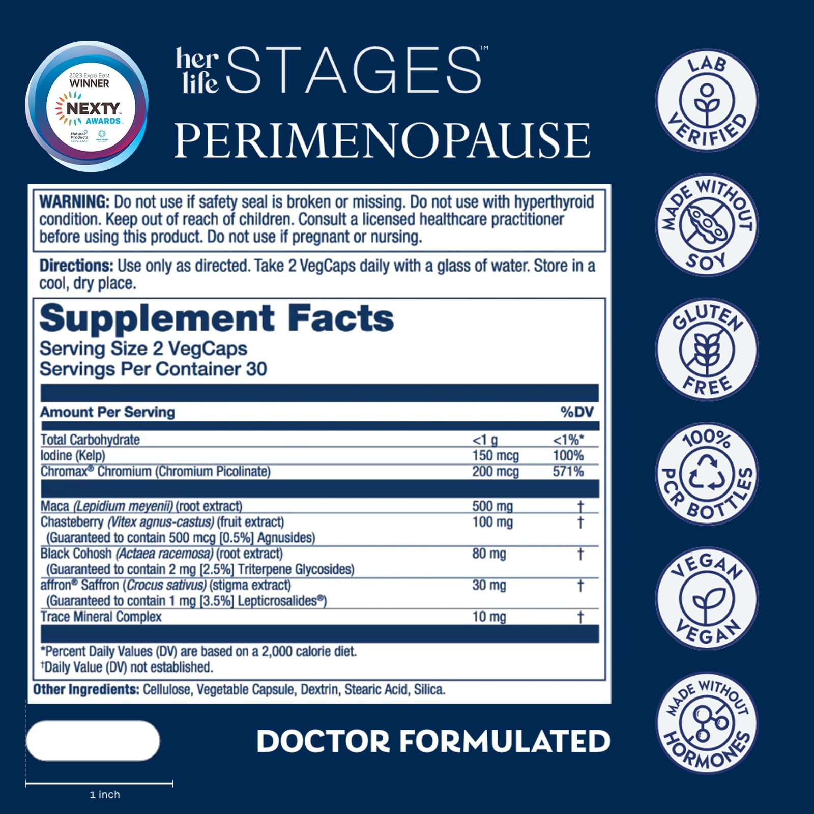 SOLARAY Her Life STAGES supplement bottle side view