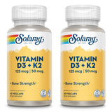 SOLARAY High Potency Vitamin K2 and D3 Supplement bottle front view