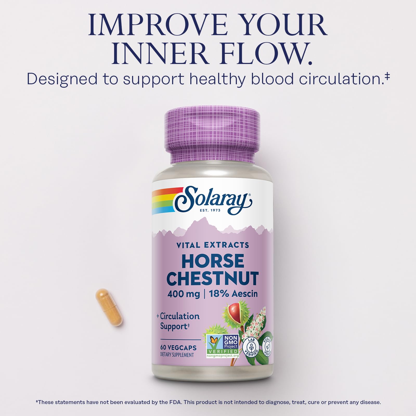 SOLARAY Horse Chestnut Capsules 400mg ingredients list
