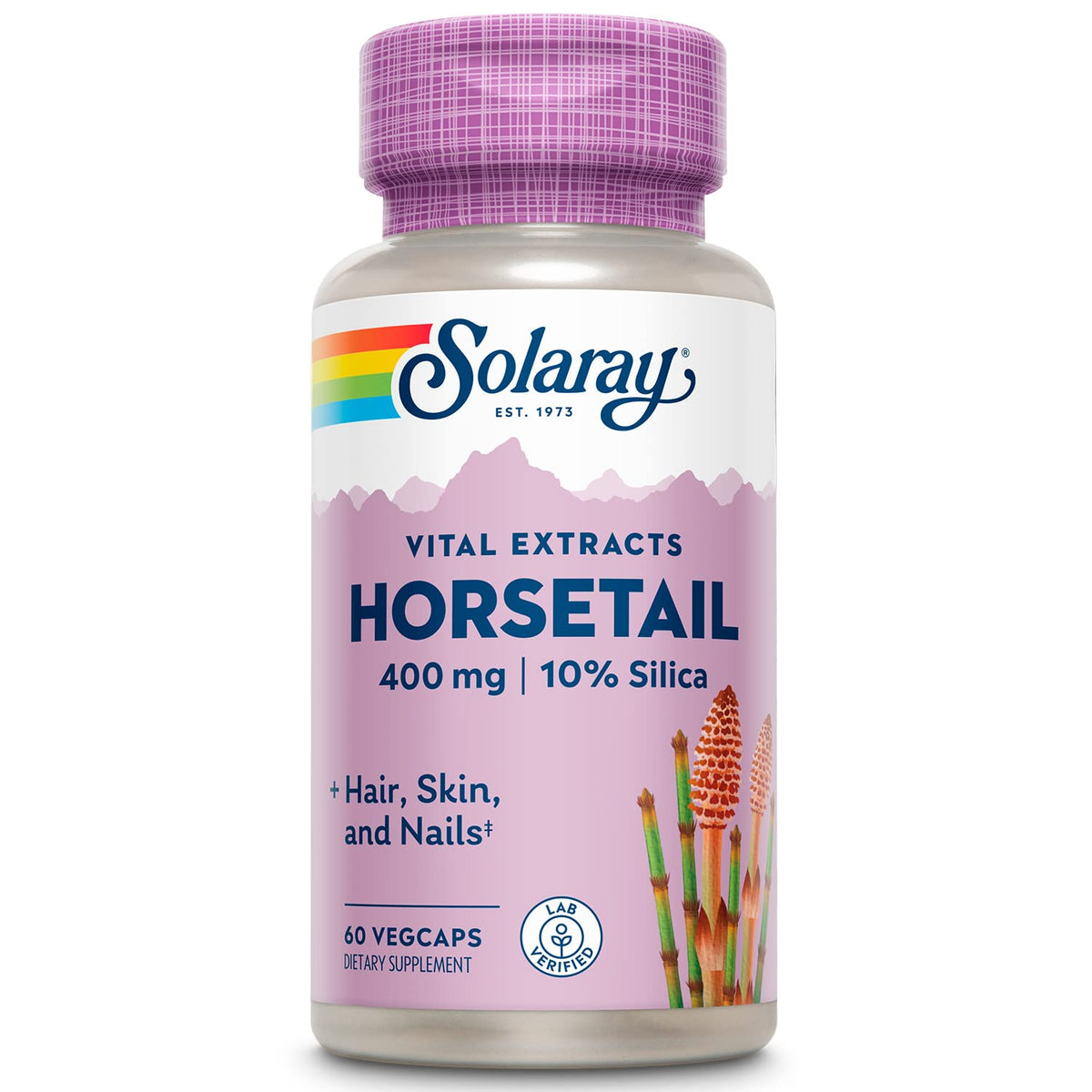 SOLARAY Horsetail Aerial Extract 400mg 60 Veg Capsules front view