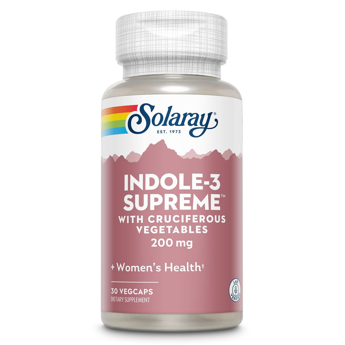 SOLARAY Indole-3 Carbinol Capsules 200mg front view