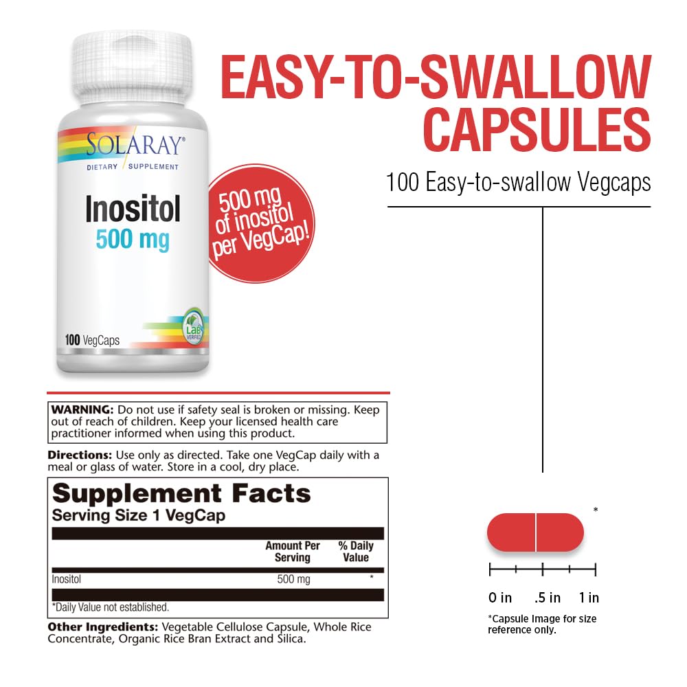 SOLARAY Inositol 500mg VegCaps packaging