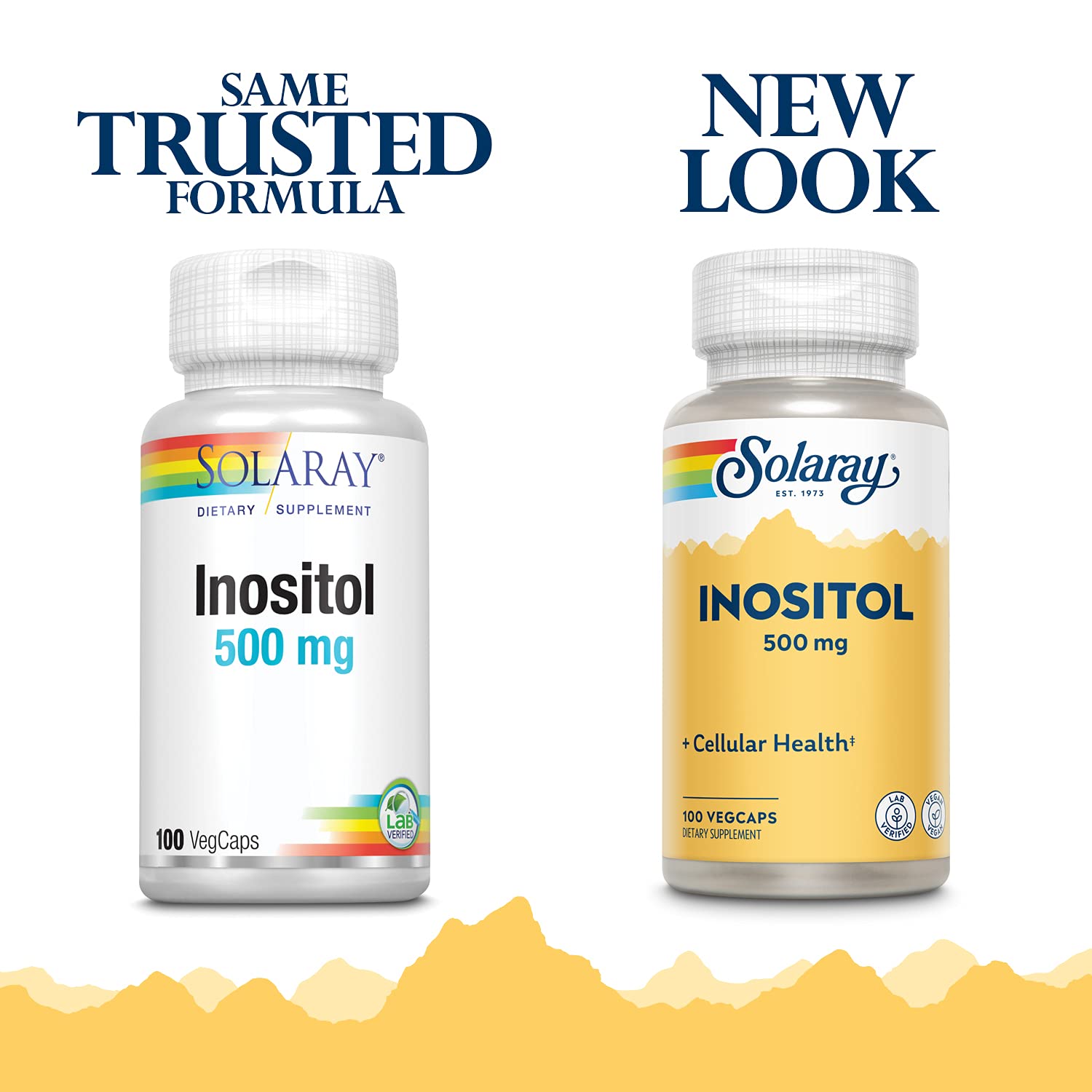 SOLARAY Inositol 500mg VegCaps side view